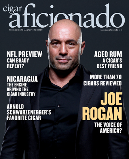 Cigar Aficioaado Magazine cover: Joe Rogan The voice of America